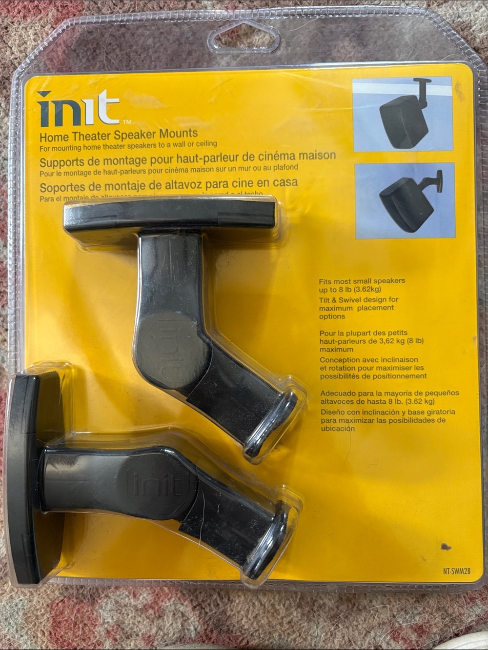 Black Home Theater Speaker Mounts - Pair